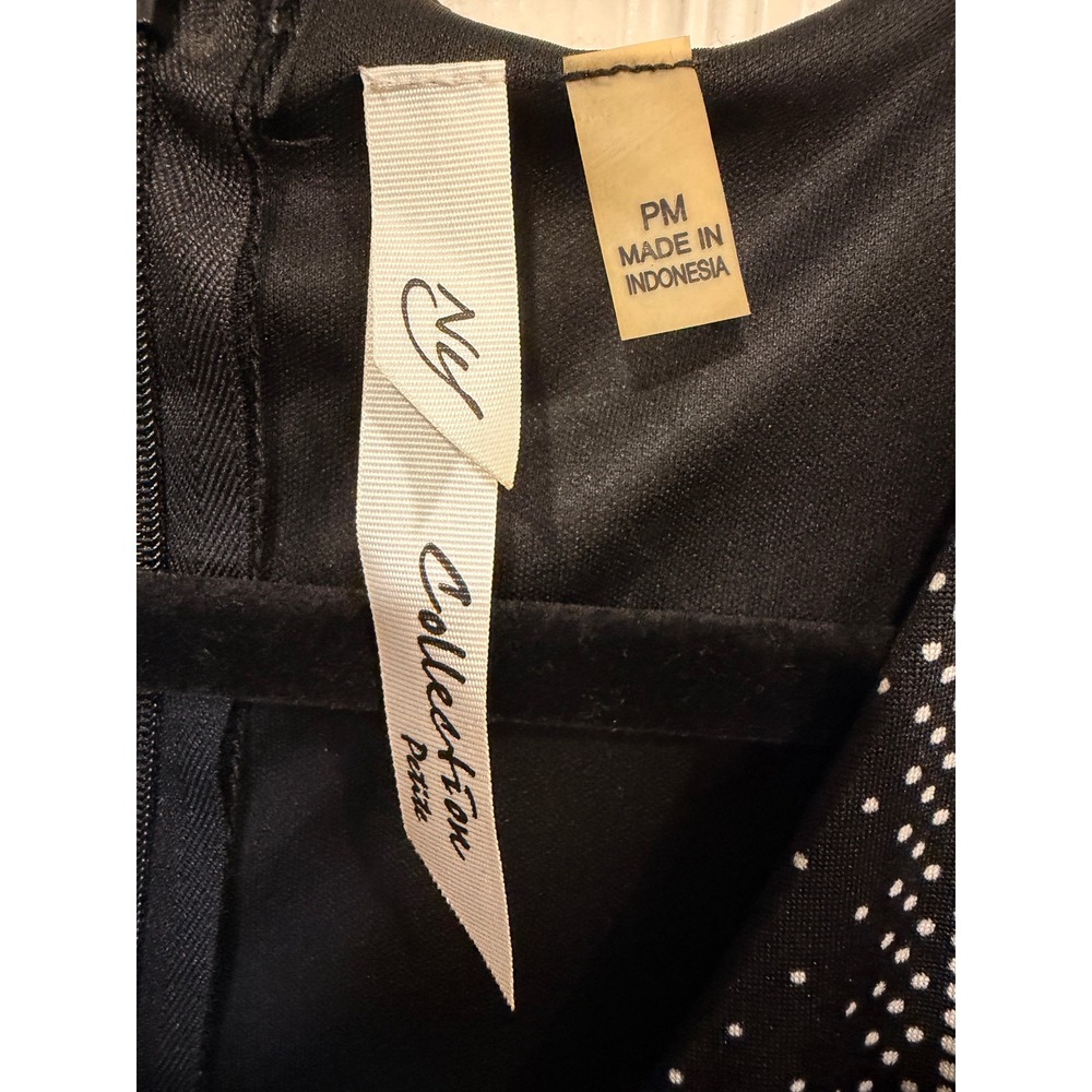 #B5 NY Collection Jumpsuit Sz. Petite Medium Black Ruffle Sleeve Polka Dot - Picture 3 of 7